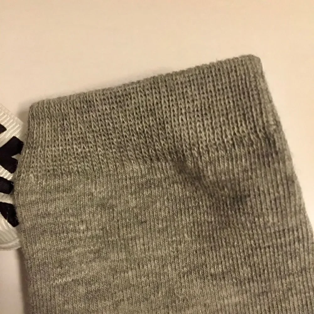 Women's Gray LOVE Bow Ankle Socks Coquette Ribbon Cotton Blend One Size